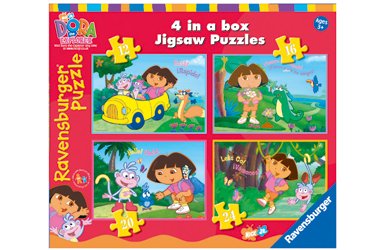 Childrens Toyshop  Toys : Dora the Explorer - 4 Puzzles in a Box