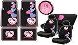Hello Kitty Sanrio Hearts Design Auto Accessories Combo Set Front & Rear Floor Mats, LOW Back Seat Covers, Steering Wheel Cover and a Bench Seat Cover with Embroidered Outline of Heart Logo 5190w1i7YuL. SL160 Hello Kitty Sanrio Hearts Design Auto Accessories Combo Set Front & Rear Floor Mats, LOW Back Seat Covers, Steering Wheel Cover and a Bench Seat Cover with Embroidered Outline of Heart Logo