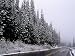 Snowstorm on Road in Colorado Rockies Art Photographic Poster Print by Claver Carroll, 16x12