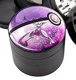 Pokemon Pokeball #6 Art - Custom Premium Spice Tobacco Herb Weed Grinder - Four Piece with Pollen Catcher - (2.25", Black)
