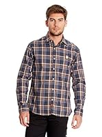 Ossa Fashion Camisa Hombre (Azul Oscuro / Marrón)