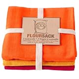 Now Designs Set of 3 Floursack Towels, Marigold Series