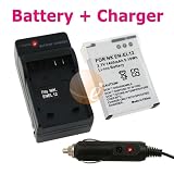 Nikon EN-EL12 Lithium-Ion Battery + Battery Charger with Car Adapter for Nikon CoolPix S1000pj / S610 / S610c / S620 / S630 / S640 / S70 / S710 / S8000 Digital Camera