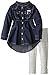 Calvin Klein Little Girls' Dark Blue Chambray Tunic with Printed Leggings
