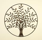 Tree of Life Circle Framed Metal Abstract Wall Art
