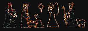aa Large Nativity Display Light Statuary - 4 pc Set - 13ft W x 4ft H under The Kitchen Store