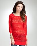 bebe Open Weave Batwing Sweater Top
