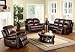 Broadway Reclining Italian Leather Sofa Set - Abbyson Living - CH-8811-BRG-3PC