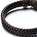 COOLSTEELANDBEYOND Classic Mens Brown Braided Leather Bracelet Wristband Genuine Leather Wrap Bracelet