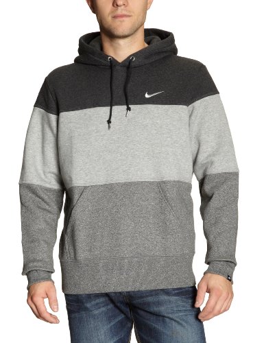 NIKE Herren Kapuzenpullover SQUAD FLEECE TRIPLE PLAY, black heather/dk grey heather, S, 44 Preisvergleich
