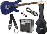 Rogue HSS Electric Guitar Value Pack, Blue