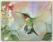 11"x15"~ Hummingbird and Honeysuckle ~ glass Cutting Board ~ code 727