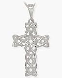 White Gold Detailed Religious Celtic Cross