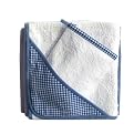 Tadpoles Basics Navy Gingham Towel with Bath Mitt
