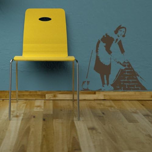 Brushed Under The Carpet Banksy Style Wall Decal Art Grafitti Wall Sticker available in 5 Sizes and 25 Colours Small Leaf Green