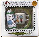 食器　お食事エプロン　ロンドンからやって来た、可愛い食器セット　離乳食＝マグカップ　ブレート　ボウル　スプーン　フォーク　＝出産祝いやギフトにもどうぞ (ホワイト)