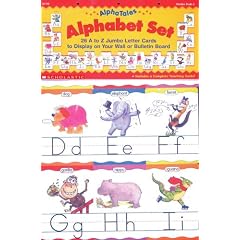 Alphatales Alphabet Set: 26 A to Z Jumbo Letter Cards to Display on Your Wall or Bulletin Board