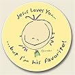 AutoCoaster ~ Jesus Loves You ~ Tile Drink Coaster for car cupholder ~ code 359