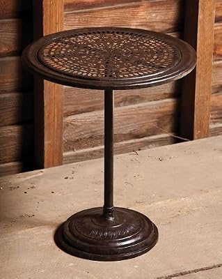 23.75" Pierced Metal Pedestal Table