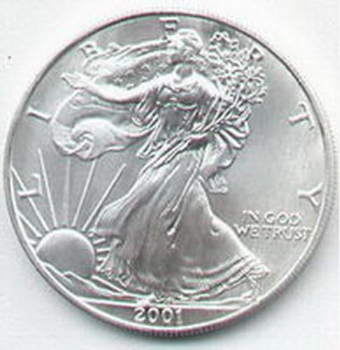 2001 Us Mint American Silver Eagle $1 Dollar Unc Coin