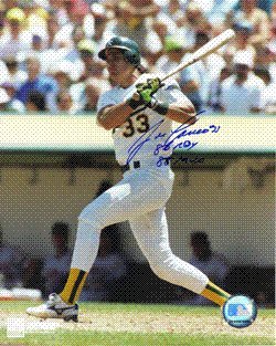 Autographed/Hand Signed 8x10 Photo Jose Canseco #3 Oakland A's