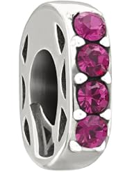 Authentic Chamilia Charm "Simple Elegance" Fuchsia Swarovski 2025-0918