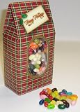 Gourmet Food : Scott's Cakes Assorted Mix Jelly Belly Jelly Beans 1/2 Pound Standing Christmas Plaid Box