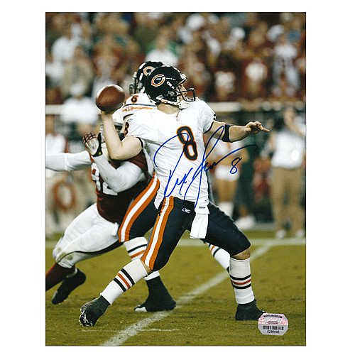 Mounted Memories Chicago Bears Rex Grossman Autographed 8x10 Passing Vs Arizona Photo