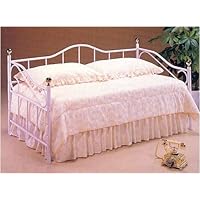 White Camel Back Metal Daybed w/Brass Accents
