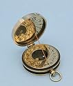 Small Brass Maritime Pocket Sundial and Magnetic Compass with Cord Gnomon
