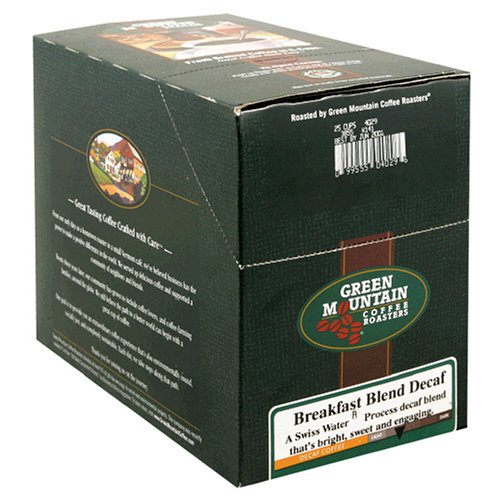 Buy Now at Amazon.com: Green Mountain Coffee, Breakfast Blend Decaf, K-Cups For Keurig Brewers, 25-Count Boxes (Pack Of 2)