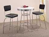 3 Piece 50s Bar Table Set By Coaster Furniture