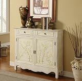 Powell 246-332 Hand Painted Two Console Sofa Table, White