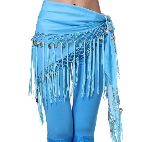 ZLTdream Women's Belly Dance triangler Hip Scarf With Coins