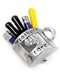 Silvertone Teachers Care Crystal Brooch Pin