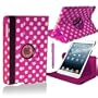 Hot Pink and White Polka Dot Apple iPad MINI Case 360� Degree Rotating Cover Stand Landscape & Portrait Executive Looks Multi Function Auto Sleep Wake Premium PU High Quality Leather Includes Screen Protector and Stylus Pen - by iChoose Limited�