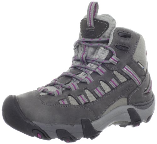 KEEN Women's Alamosa Mid Waterproof Hiking Boot,Gargoyle/Hollyhock,5 M US On Sale