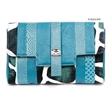 Turquoise Virginia Faux Leather Clutch Bag Purse Handbag