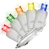 Multi-Color - 20 LED Bulbs - Wide Angle Lens - 12 Volt - Length 12 ft. - Bulb Spacing 4 in. - White Wire - Polka Dot Auto / Boat Mini Light String - HLS 49147