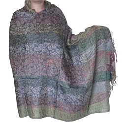 Indian Shawl Jamawar Wool Wrap 80 x 40 inches (jmwr710)