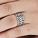 BOHG Jewelry Mens Wide 12mm Link Chain Stainless Steel Ring Vintage Biker Wedding Band Silver Black