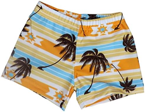 Kids Stripe Coco Tree Swimsuit Boys Swimming Trunks Boxer Swim Shorts (XS(2-4 year))