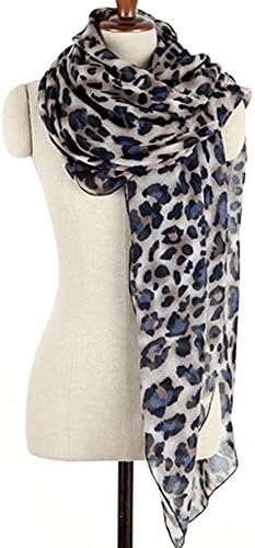 Color Leopard Shawl Scarf (BLUE)