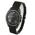 Geneva Platinum Rhinestone Chronograph Watch
