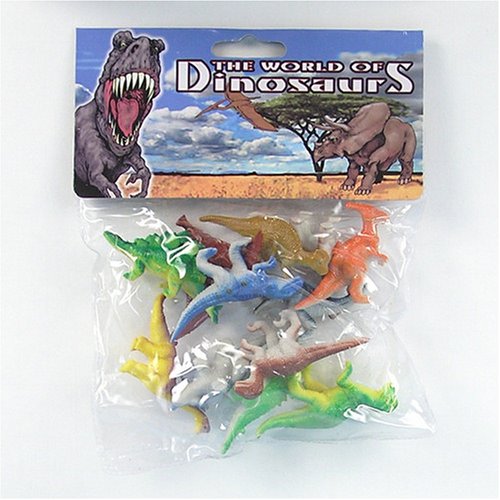 Buy Set of 12 Dinos! Small Plastic Toy Dinosaur Figure by N/A now!