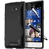 HTC 8S Windows Phone Black TPU Wave Hydro Gel Case Cover Includes Screen Protector, Touch Screen Stylus And Polishing Cloth
