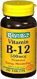 B12 500mcg - 100 tabs,(Good N' Natural)