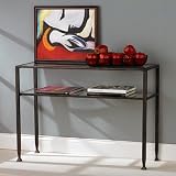 Distressed Metal Sofa Table - Black