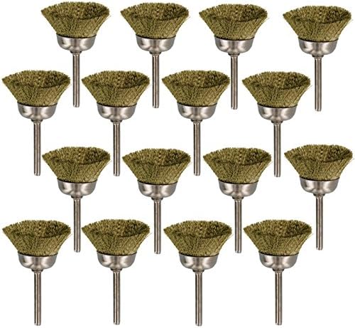 RT- 446B; 16 Pack Brass Wire Cup Brush Fits Dremel Rotary Tool Accessory Finish