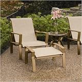 IMAGE OF Granville Sling Adjustable Lounge Chair Finish: Tuscan Sand, Sling: Pewter